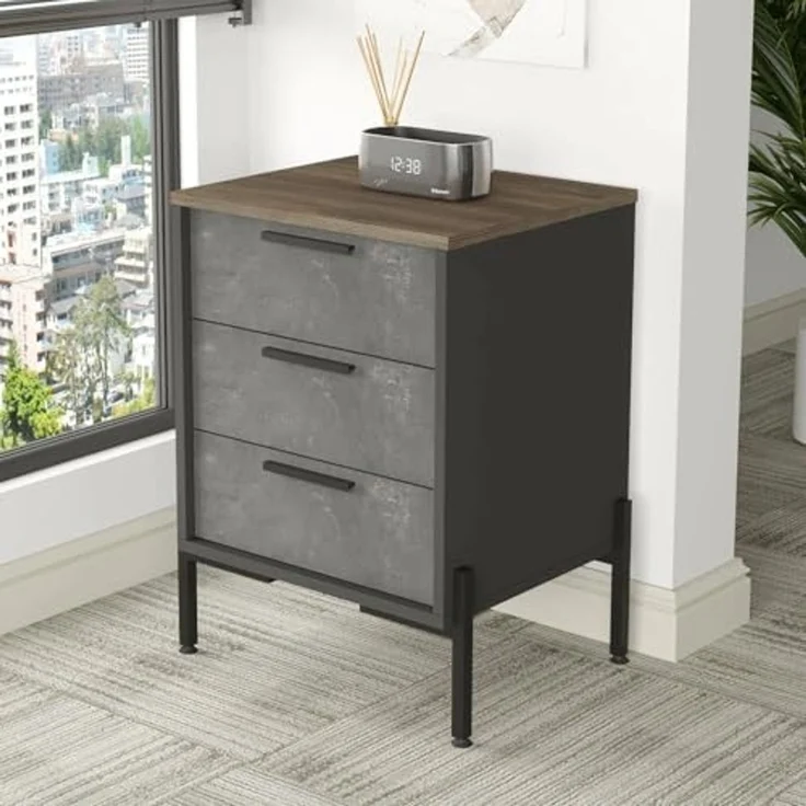 Dmora Kredenz Kornephoros 54 x 44.5 x 70 cm Braun 3 Schubladen, Anrichte – Bild 5
