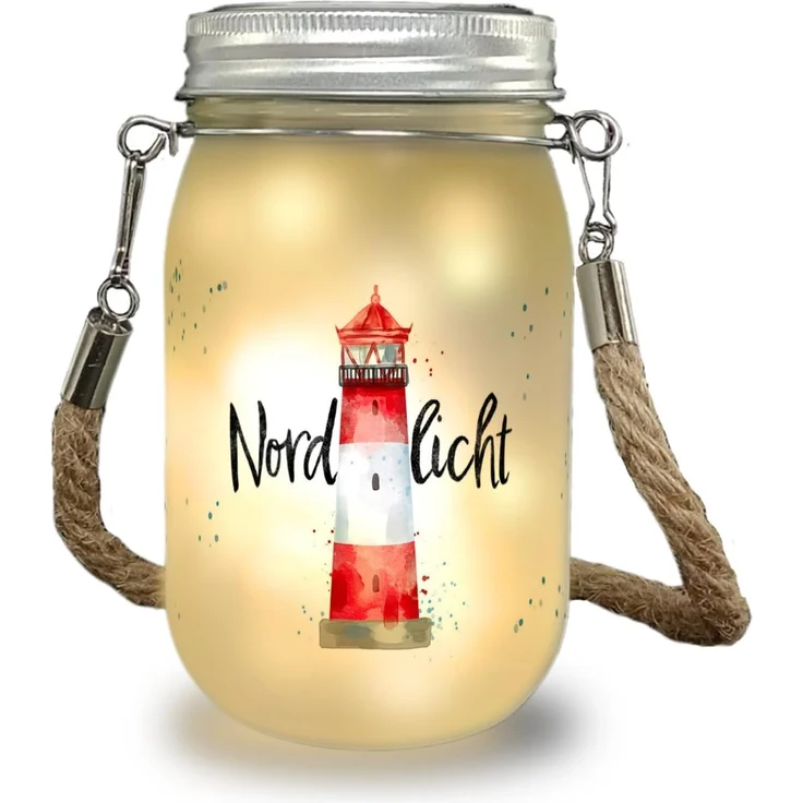 speecheese Dekolicht Leuchtturm Solarlicht mit Spruch Nordlicht – Bild 1