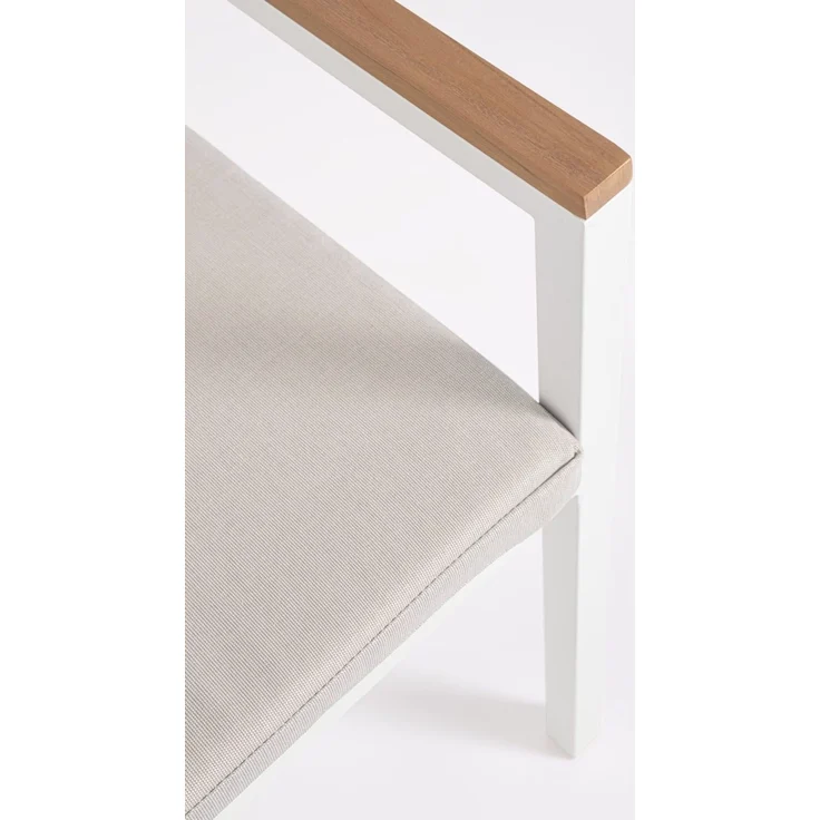 Gartenstuhl Anneh aus Aluminium, modern und stapelbar, weiß, inklusive wasserabweisendem Kissen – Bild 6