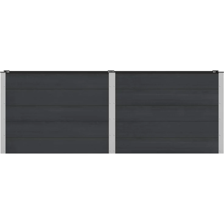 vidaXL Hochbeet Schwarz 250 x 50 x 91 cm WPC und Aluminium 42038989 – Bild 3