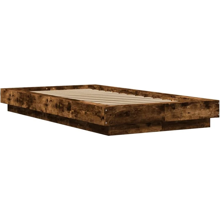 vidaXL Bettgestell Räuchereiche 90x190 cm Holzwerkstoff 3281242 – Bild 3