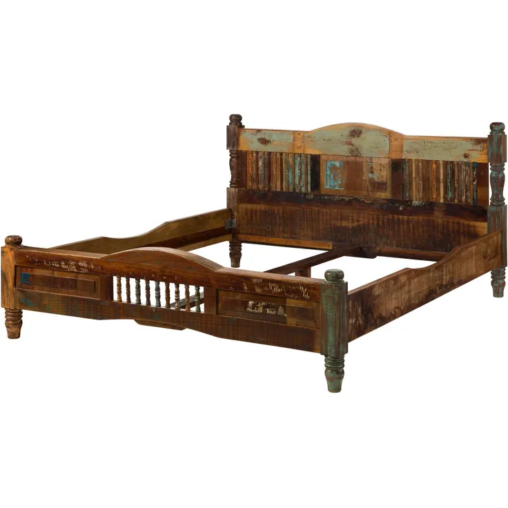 Bett Altholz 180x200x100 mehrfarbig lackiert FABLE #13
