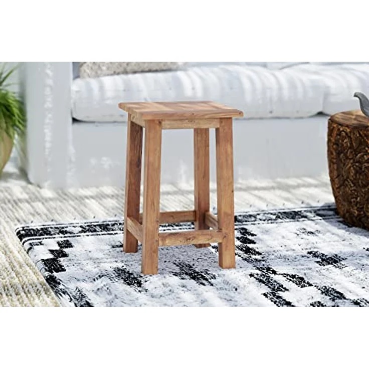DESIGN DELIGHTS Hocker Sitzhocker MADERO, 48x30cm(HxB) Altholz Holzhocker, massivholz Hocker – Bild 3
