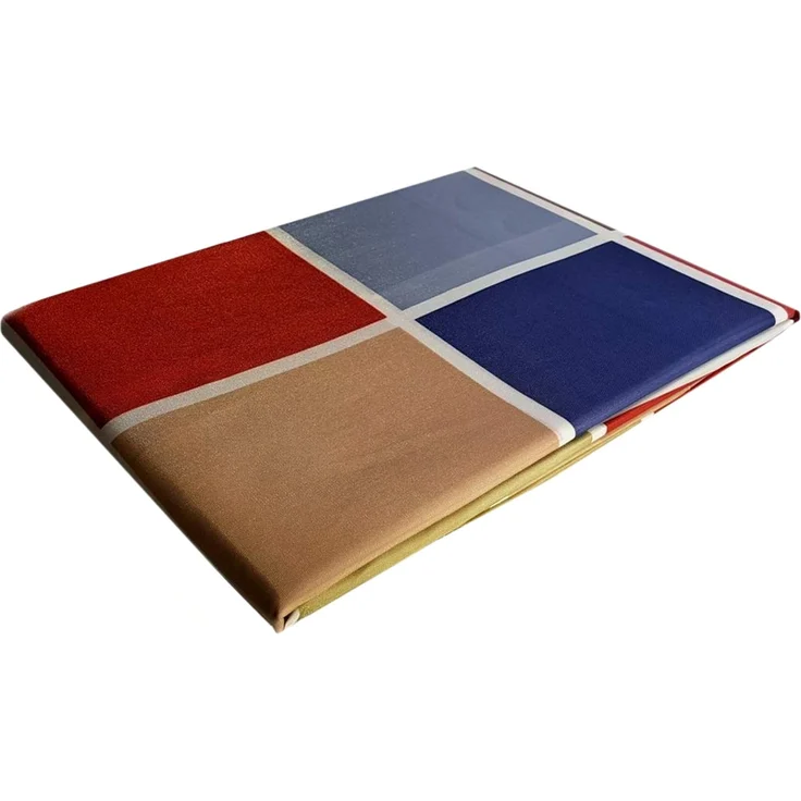 Duschvorhang Muster Textil 180 x 200 mit Ringen Karo Bunt – Bild 3