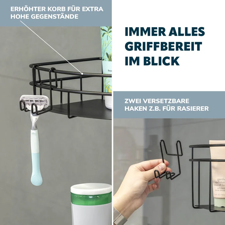 bremermann Teleskopregal Teleskop-Eckregal, 4 Körbe Duschregal bis max. ca. 290 cm – Bild 4