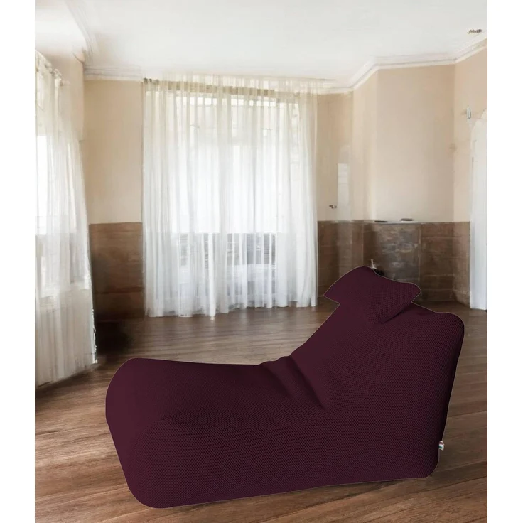 Talamo Italia - Pouf Abuli, Mehrzwecksessel, Sitzsack, Hockerhocker, Made in Italy, 70x120 h65 cm, Bordeaux