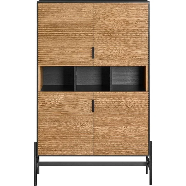 SoBuy HFSB03-SCH Sideboard, MDF, Papierfurnier, Helle Eiche, 110 x 83 x 40 cm – Bild 1