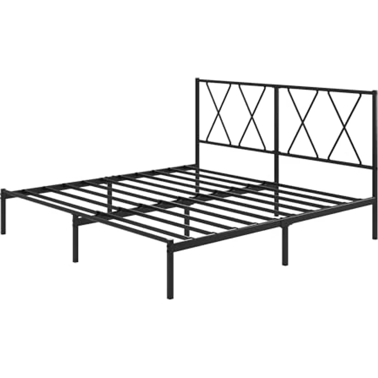 Zinus Elias Bettgestell aus Metall, 140x190 cm mit Kopfteil, einfache Montage, Höhe 30 cm, Schwarz – Bild 11