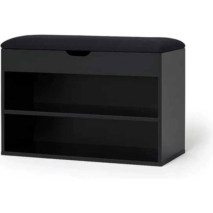 BOXIMO Schuhschrank Schuhbank LEVA mit Sitzpolster und Staufach, 60 x 30 x 47 cm (Schuhschrank LEVA mit Sitzbank) – Bild 4
