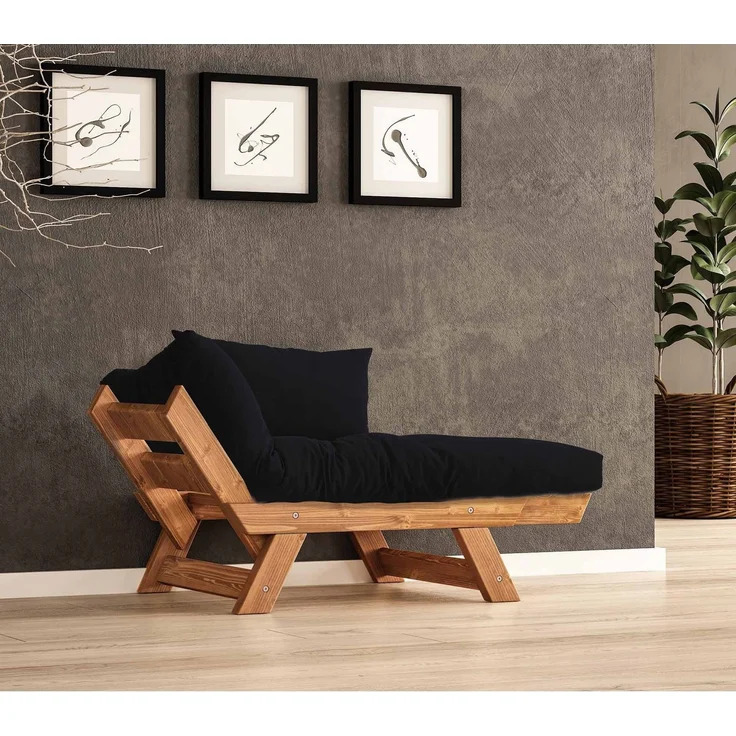 Skye Decor 'CPT8159-140' Garten-Sessel, Teak / Schwarz, 108-140 x 75 cm – Bild 2