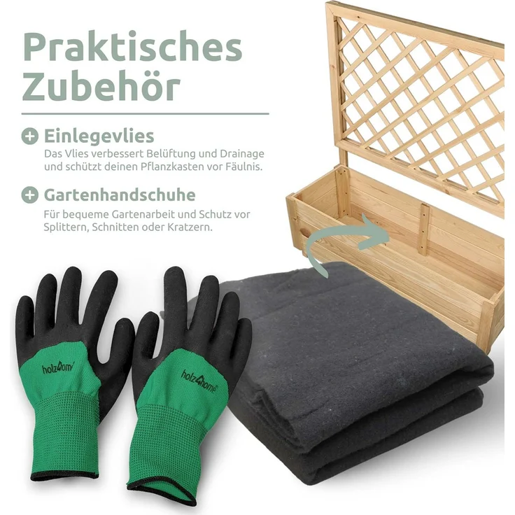 2er Set Pflanzkästen mit Rankgitter - Kiefer - 98 x 34 x 104cm – Bild 4