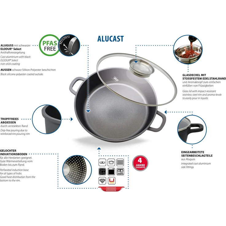 Servierpfanne ELO ALUCAST LBH 24x24x7.50 cm grau – Bild 5