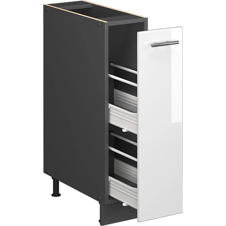 Apothekerschrank Fame-Line Weiß Hochglanz/Anthrazit 20 cm, AP Eiche Vicco – Bild 6