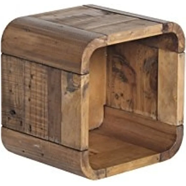 Wandregal Holz 30x30x25 cm Badregal Würfelregal Dekoregal Pinie natur rustikal Dingle Serie Woodkings recyceltes Holzregal