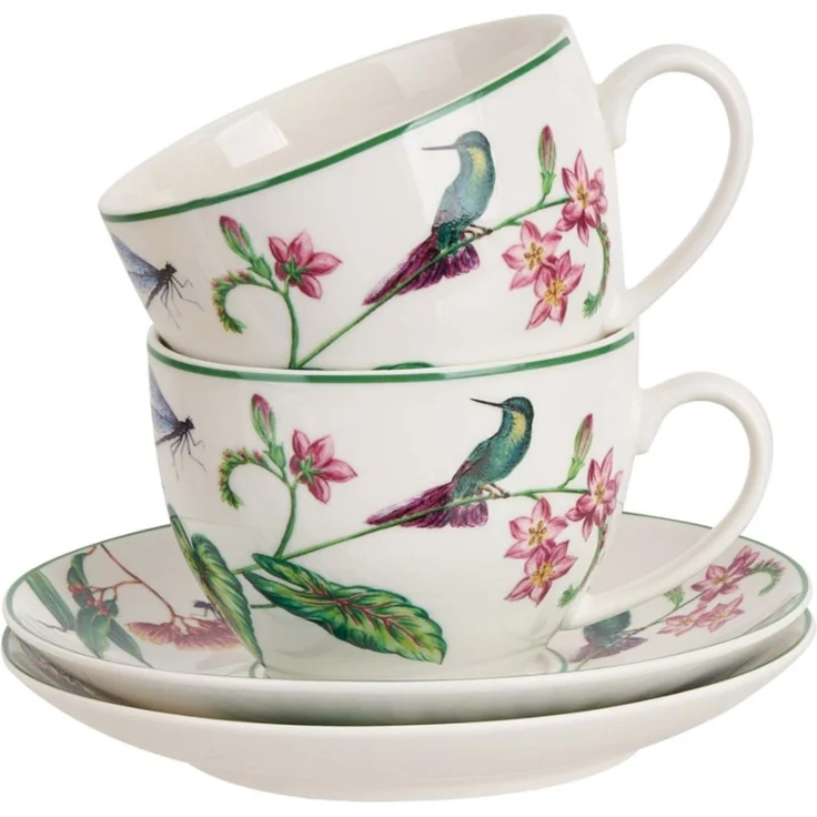 DUO 2er-Set Tassen SOUND OF PARADISE, 270 ml mit Untertassen, New Bone China Porzellan – Bild 4