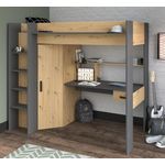 Heavy 1 Hochbett Parisot, mit Schrank, Tisch, Lattenrost 90x200