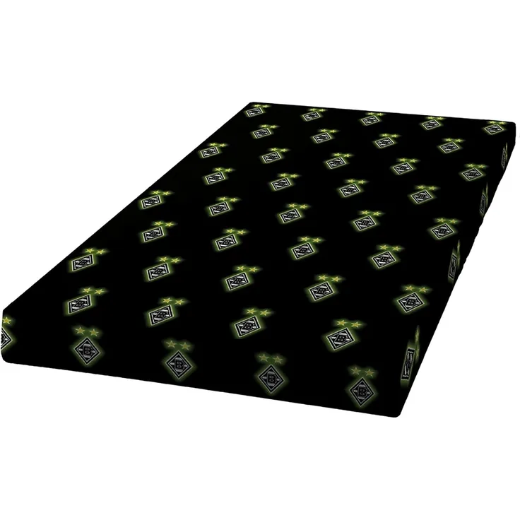 BERONAGE Spannbettlaken Borussia Mönchengladbach Spannbettlaken Schwarz 90/100 x 190/200 cm, 100% Baumwolle, Gummizug: ja, (1 Stück), Die Fohlen Elf