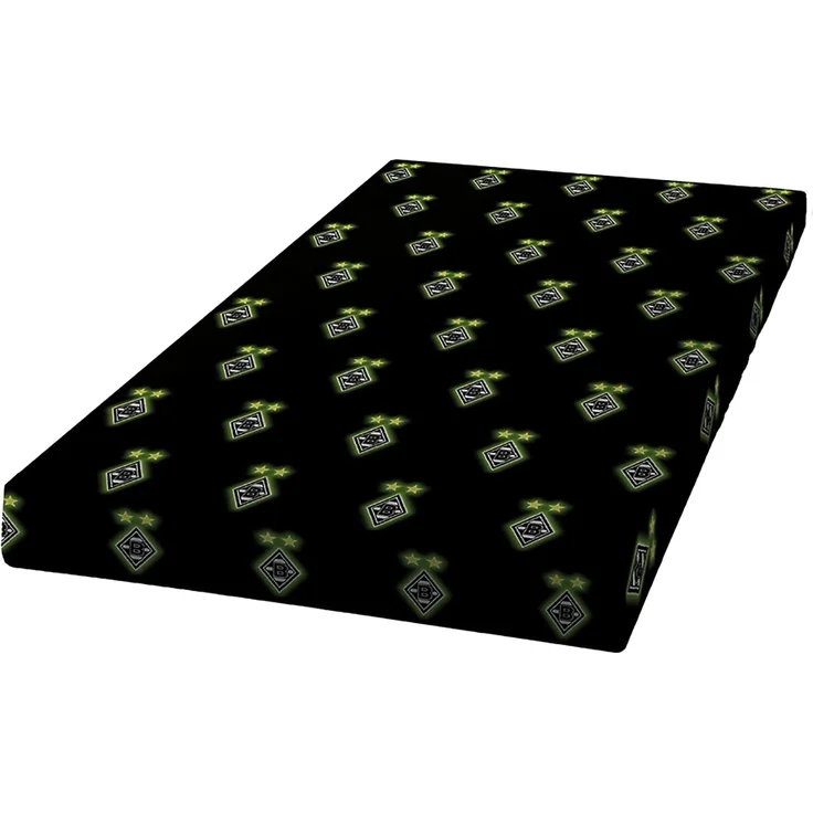 BERONAGE Spannbettlaken Borussia Mönchengladbach Spannbettlaken Schwarz 90/100 x 190/200 cm, 100% Baumwolle, Gummizug: ja, (1 Stück), Die Fohlen Elf – Bild 1
