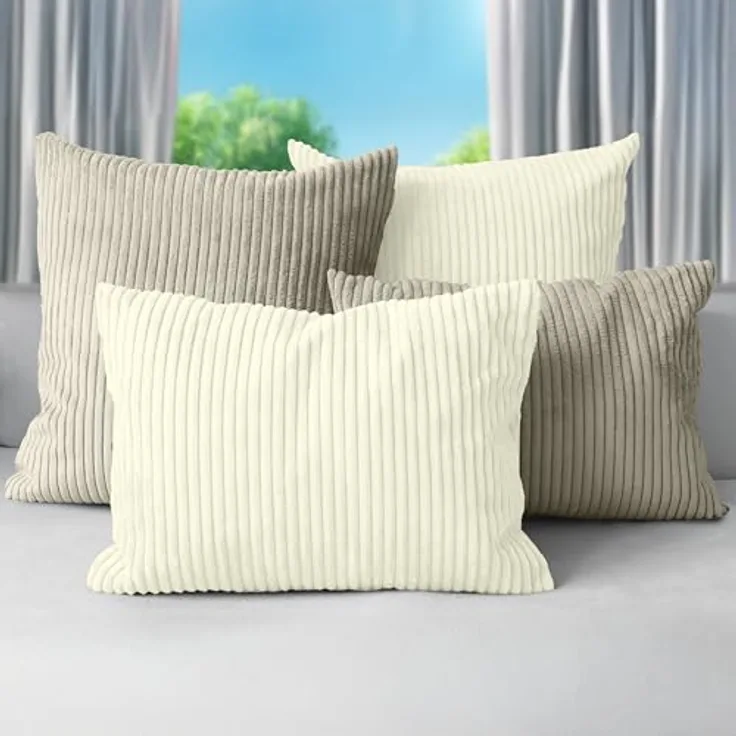 Amilian Dekokissen 4er Set mit Füllung - weiche Sofakissen - 2x 40x40 cm + 2x 35x45 cm, (4 Stück) Kuschelkissen - Couchkissen mit Kissenfüllung - Zierkissen