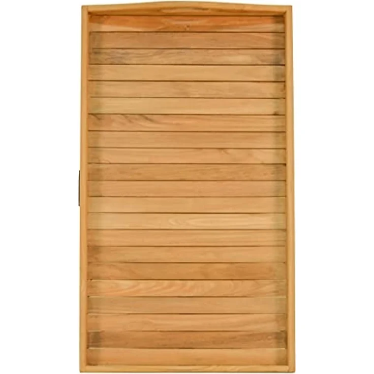 Kai Wiechmann Tablett Edles Teak Serviertablett 66 x 38 cm als wetterfestes Holztablett, Teak, edles und unbehandeltes Frühstückstablett aus Teak – Bild 2