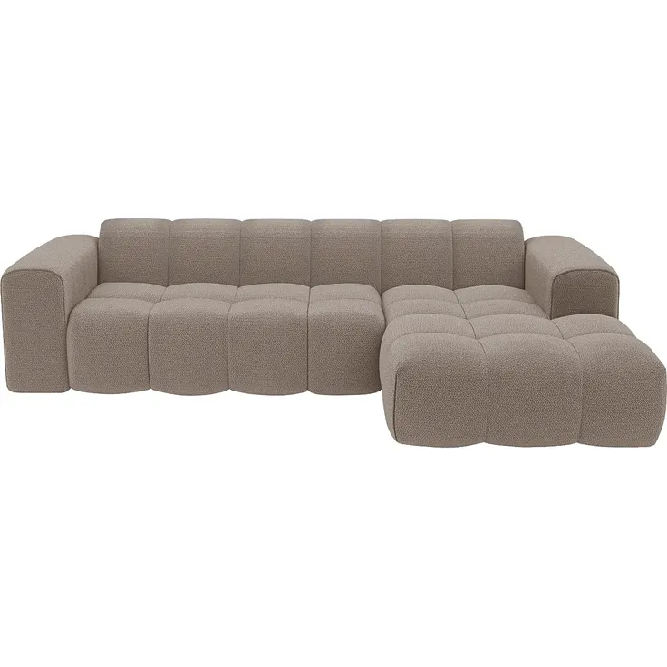 Vente-unique - CALESO Sofa Stoff Schokoladenbraun - B 163 cm x H 69,5 cm x L 284 cm