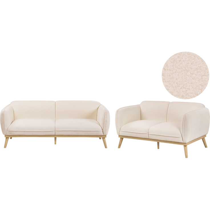 Sofa Set 5-Sitzer LJUNG Bouclé Hellbeige
