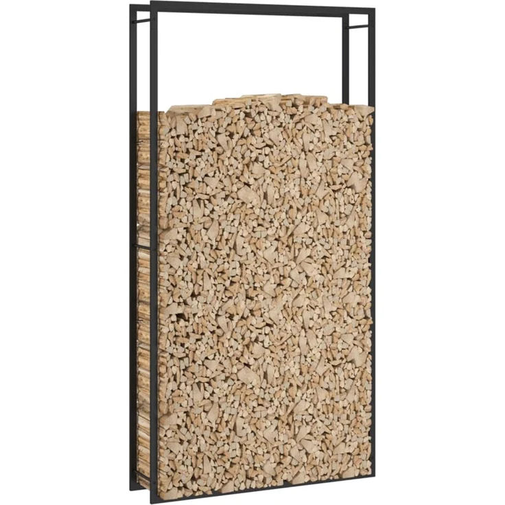 vidaXL Brennholzregal Mattschwarz 110x28x214 cm Stahl 350311 – Bild 4