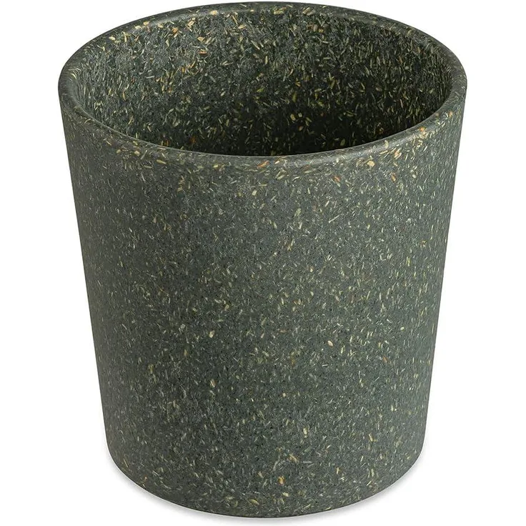 Koziol Becher 4er-Set Connect Cup S, stapelbare Trinkbecher, Kunststoff-Holz-Mix, Nature Ash Grey, 190 ml, 7141701