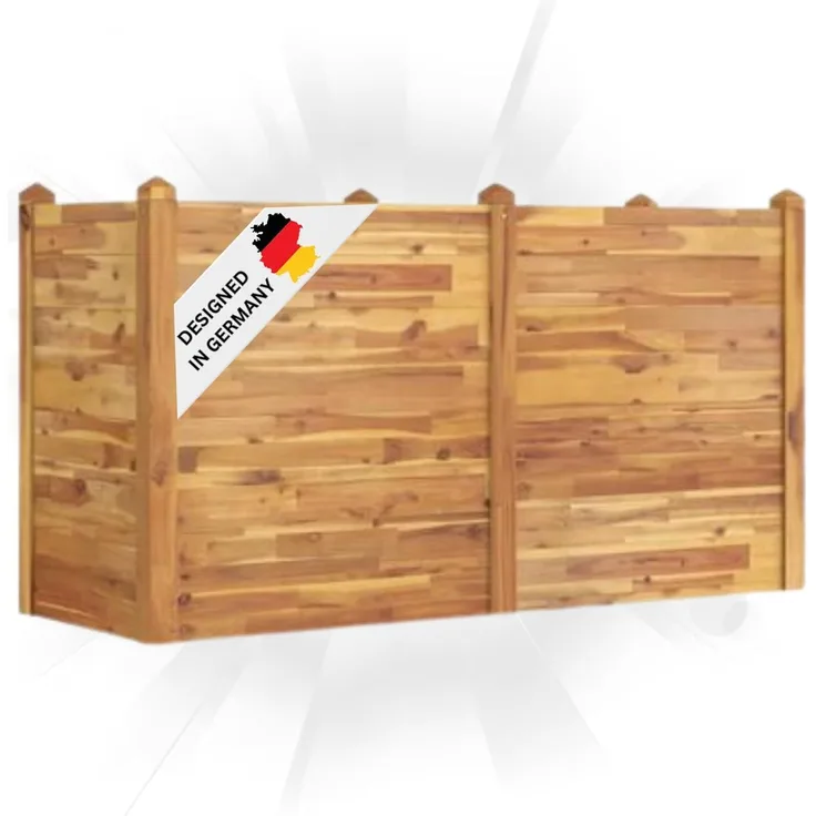 DELUKE® Hochbeet aus Akazienholz LARRY 160x60x84cm, unten offen Hochbeet für Garten Hochbeet Holz Gartenbeet hoch Kräuterbeet xxl Blumenbeet Gemüsebeet groß Garten