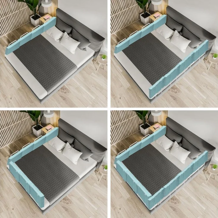 Clanmacy Bettschutzgitter Kinderbettgitter, 2x Bettgitter, Grün,120cm, H: 28 cm – Bild 3
