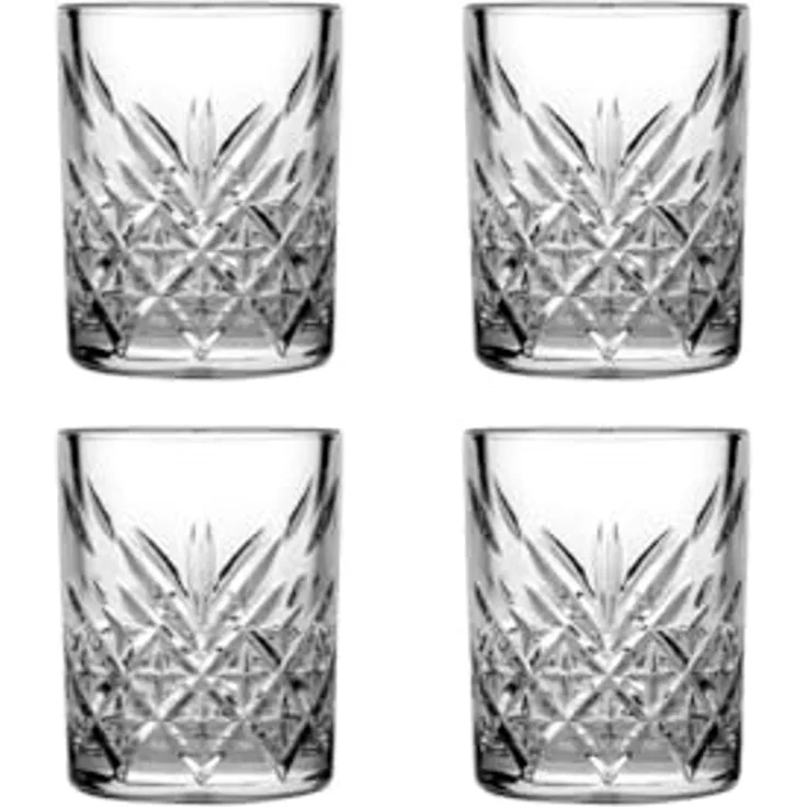 Pasabahce 52780 Whisky Timeless Schnapsglas, Shotglas, Stamper, 60ml, Glas, transparent, 4er-Set