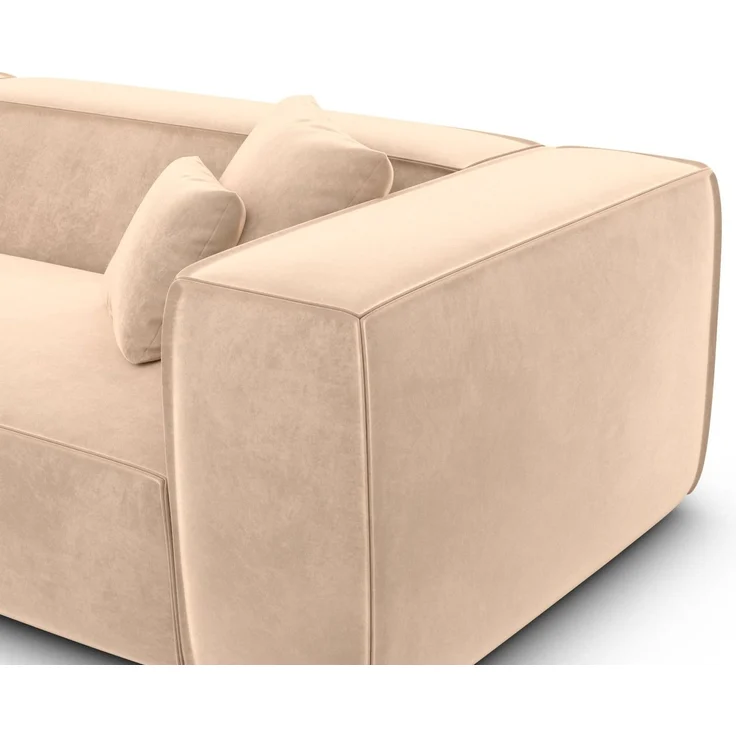 Polster Wohnlandschaft Liranda U-Form Lounge - Samtstoff - Beige - Rechts – Bild 5