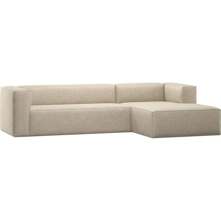 Ecksofa Bean - Melange-Stoff Beige, Rechts