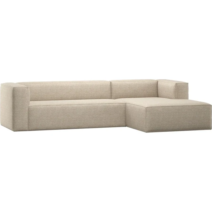 Ecksofa Bean - Melange-Stoff Beige, Rechts