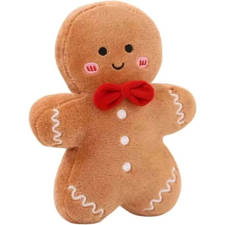 Weihnachts Lebkuchen Plüschfigur 28 cm Weihnachtsdeko Kuscheltier für Zuhause und Kinderzimmer – Bild 1