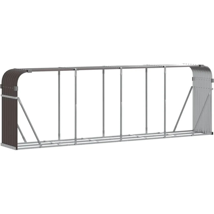 vidaXL Kaminholzunterstand Braun 300x45x100 cm Verzinkter Stahl 364576 – Bild 4