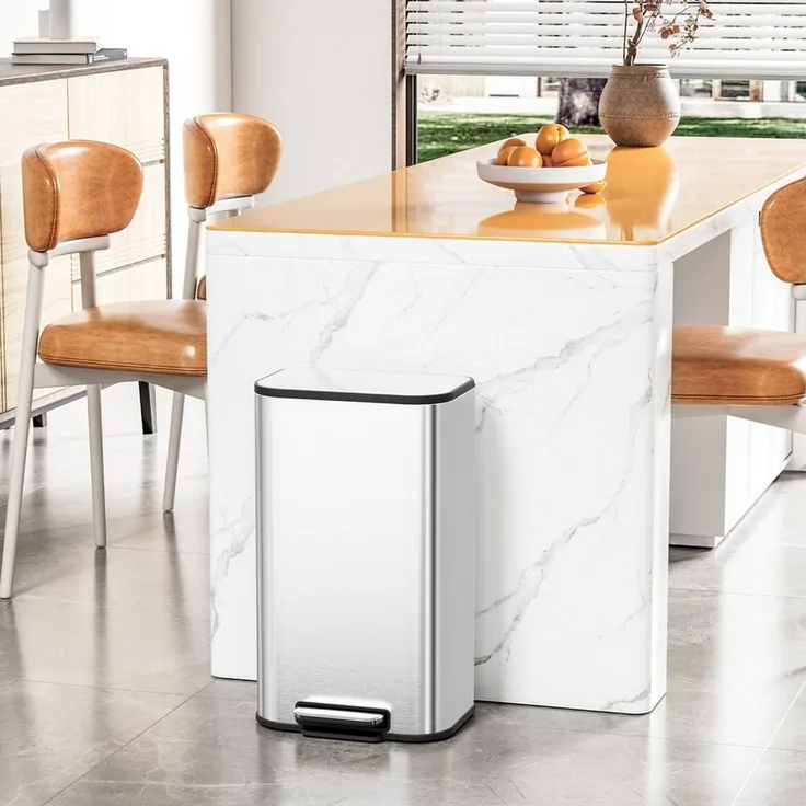 TLGREEN Mülleimer aus Stahl,Tretmülleimer mit Soft-Close Deckel,Tretmülleimer für Küche, Badezimmer