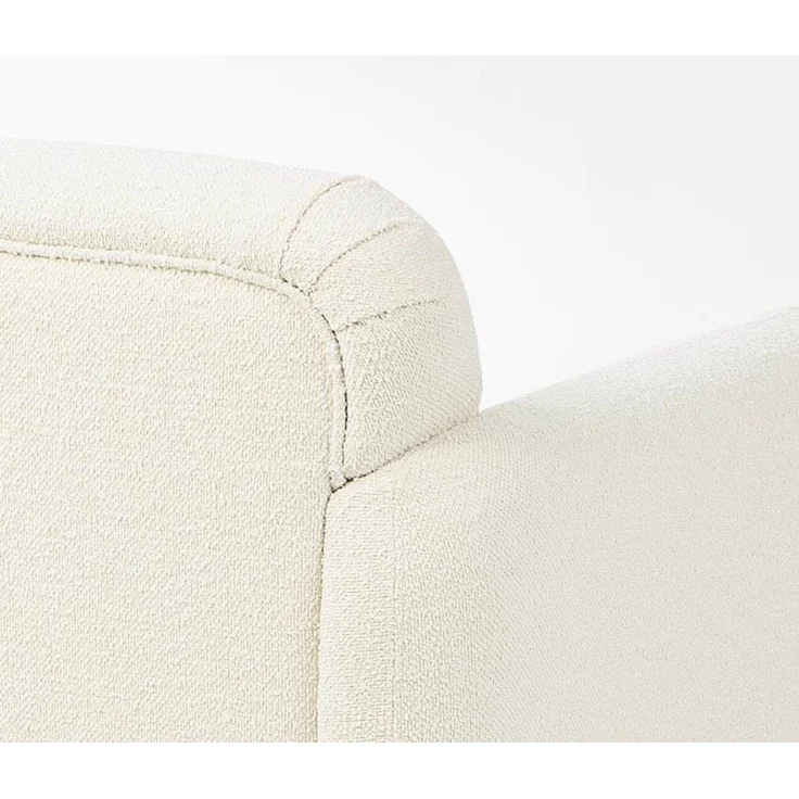 Sofa Detroit aus Bouclè-Stoff, skandinavischer Stil, cremefarben, Eschenholz-Gestell, 3–4 Sitzplätze – Bild 6