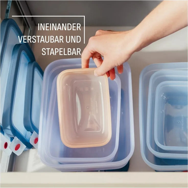 Emsa Frischhaltedose oneClick, Polyprophylen (PP), (Set, 3-tlg), verschlossen mit nur 1 x Klick, 100% dicht, made in Germany