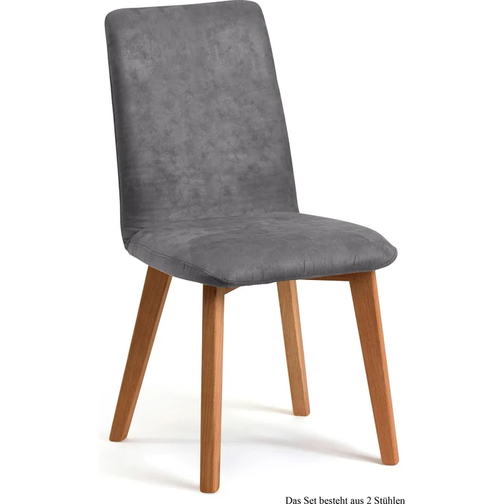 Esszimmerstuhl (2er-Set) Darci 47x92x60 Eiche geölt/Grau