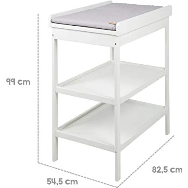 roba Wickelregal - inkl. Wickelauflage 'roba Style grau' - Höhe 93,5 cm - Weiß – Bild 5