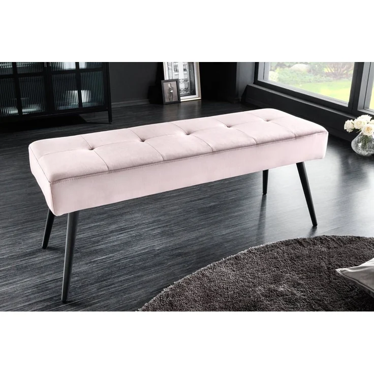 riess-ambiente Sitzbank BOUTIQUE 100cm rosa / schwarz (Einzelartikel, 1-St), Wohnzimmer · Samt · Metall · Esszimmer· Flur · Schlafzimmer – Bild 5