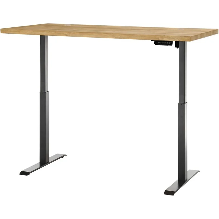 Elektro-Schreibtisch Pronto / Toulouse 2, Schwarz, Holzfarben – Bild 3