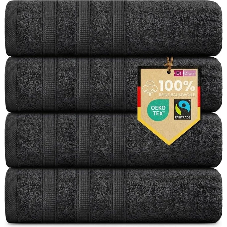 B!HOME Handtücher Set Saunatücher, Duschtücher, Gästehandtücher 100% Baumwolle, (Spar-Set, 8-St), flauschig saugfähig Frottee weich – Bild 1
