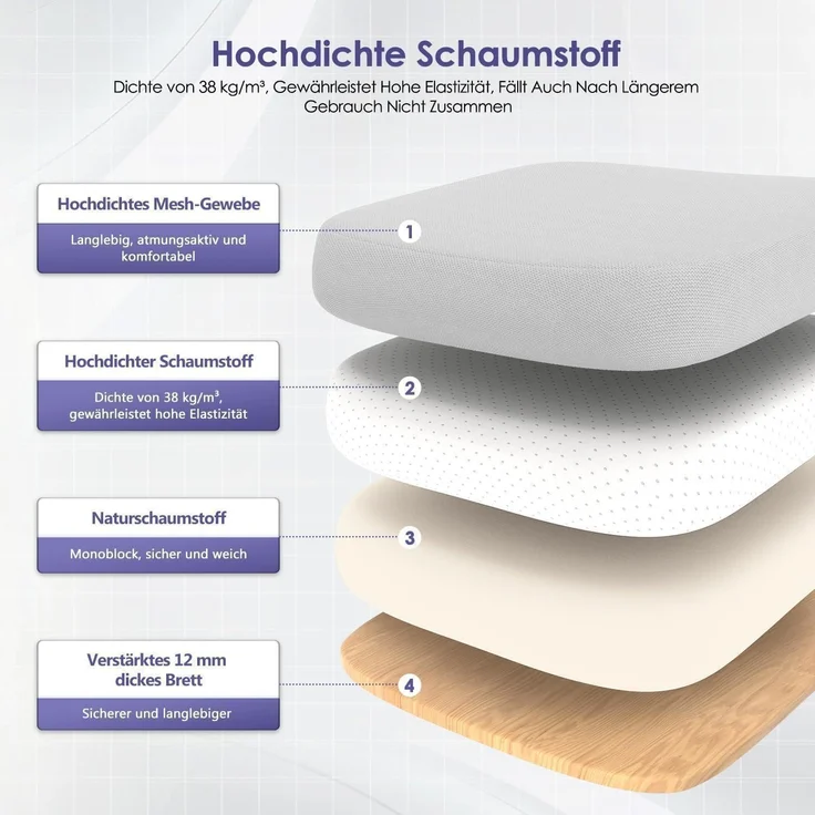 Bürostuhl Lendenstütze Armlehnen Wippfunktion 150kg Grau Model 2 – Bild 8