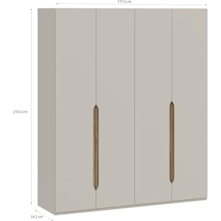 Drehtürenschrank >EDWAL< in sandfarbig / Mauvelle Eiche Dekor - 177,5x210,5x54,2cm (BxHxT) – Bild 3