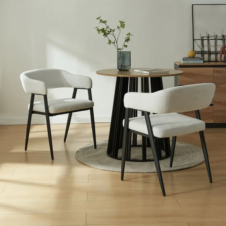 Esszimmerstuhl Kohlmand 2er Set Hellgrau [en. casa]