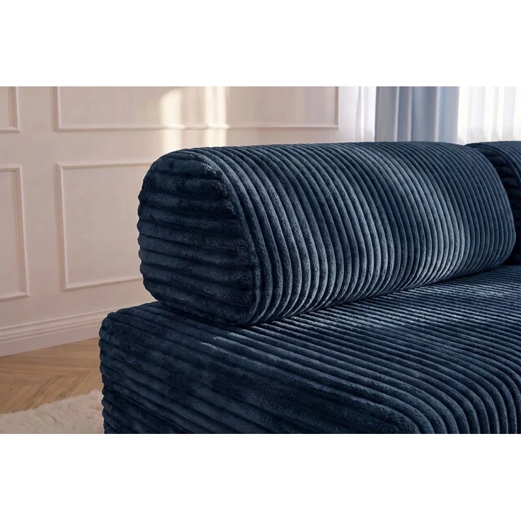 XL blauer Cord-Sessel – Bild 2