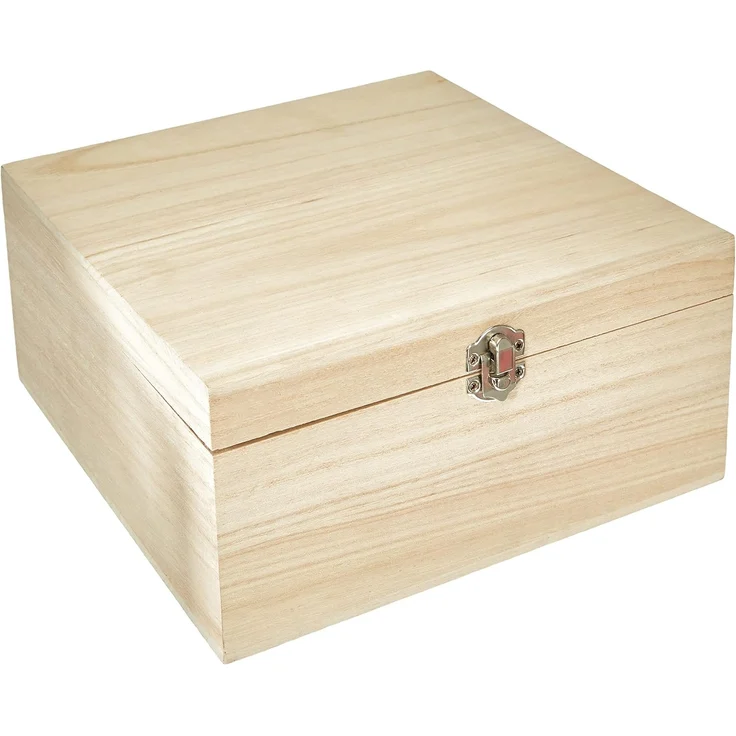 Zeller Present Aufbewahrungskorb Aufbewahrungsbox, Holz, Paulowina, 23 x 23 x 11 cm
