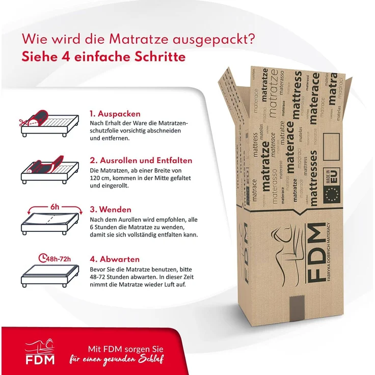 Matratze 90x200 Kaltschaum SELECT Visco Schaum Polyurethanschaum H3/H4 14 cm JERSEY – Bild 11